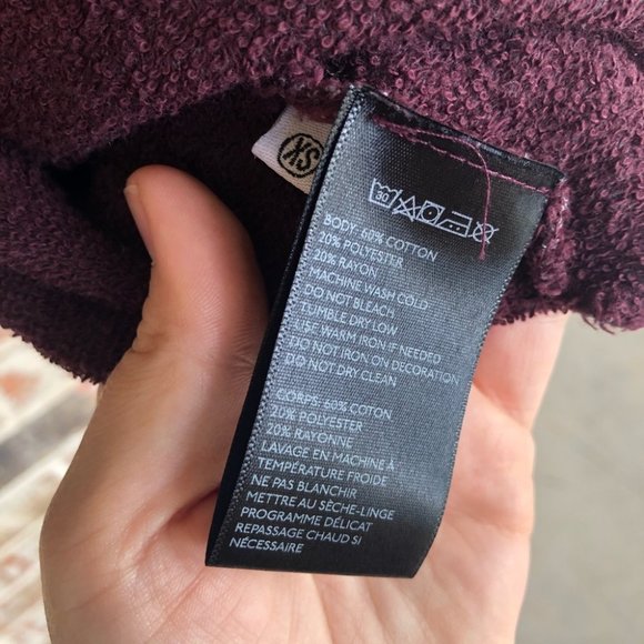 Urban Outfitters Truly Madly Deeply burgundy Hood oversized Poncho Cardigan XS - Picture 9 of 13